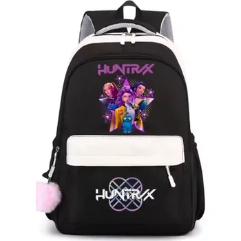 Penál Studentský batoh s potiskem KPop Demon Hunters (Lovkyně démonů) Barva: černá (bag-black)