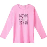 DÍVČÍ TRIČKO S KYTIČKOU A TŘPYTKAMI NOVINKA Barva: Světle růžová, Velikost: 116