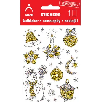 samolepka Vánoční holografické samolepky zvoneček 958715