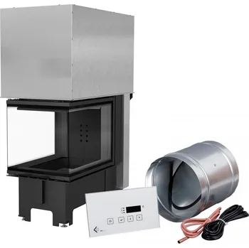 Inteligentní krbová NBU 500/700 11 kW, průměr 200 zvedací dveře černá Thermotec MSK GLASS NBU/500/700/BLACK/Z/MSK/GLASS + Doprava Zdarma