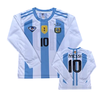 Fotbal Numberoplus Dětské fotbalové tričko s dlouhým rukávem Argentina - Lionel Messi 10 Velikost: 11 roků (vel.140)