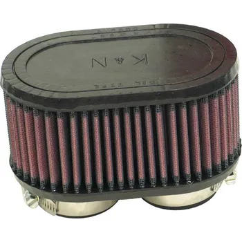 Filtr pro motocykl K&N univerzální oválný filtr se vstupem 48 mm a výškou 76 mm, gumový vrchlík SLEVA 8%