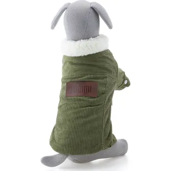 Obleček pro psa Vsepropejska Deril manšestrová bunda pro psa Barva: Zelená, Délka zad (cm): 21, Obvod hrudníku: 29 - 32 cm