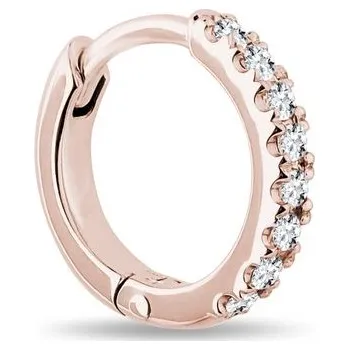 Náušnice Diamantový kroužek single v růžovém 14k zlatě KLENOTA