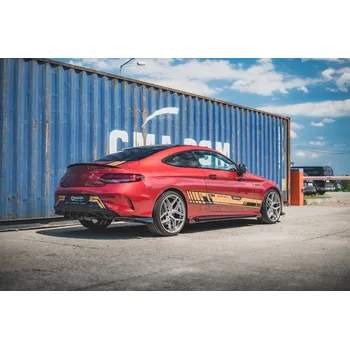 Autodíl Maxton Design "Racing durability" zadní difuzor pro Mercedes třída C W205/C43 AMG Coupe, plast ABS bez povrchové úpravy, s černou a červenou linkou