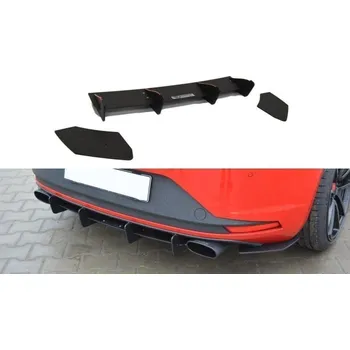 Autodíl Maxton Design difuzor zadního nárazníku s bočními nástavci pro Seat Leon Cupra Mk3, plast ABS bez povrchové úpravy