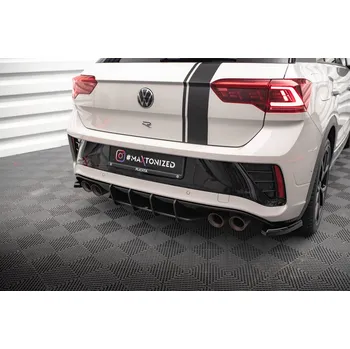 Autodíl Maxton Design "Street Pro" difuzor zadního nárazníku pro Volkswagen T-roc R Mk1 Facelift, plast ABS bez povrchové úpravy, s černou a červenou linkou