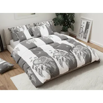 Povlečení Textilomanie Tirso Blend šedé/bílé 140 x 200, 70 x 90 cm knoflíky