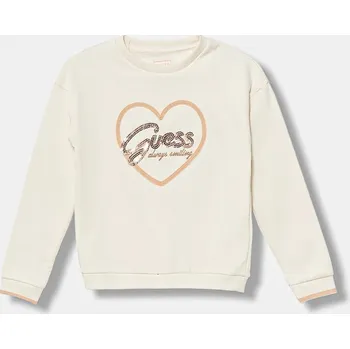 Chlapecká mikina Dětská bavlněná mikina Guess béžová barva, vzorovaná, K5BQ05 KAV34 K5BQ05.KAV34.9BYA 01X, vel. 105-112