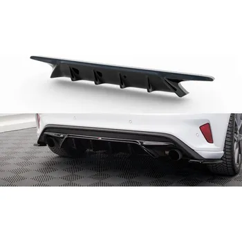 Karosérie Maxton Design vložka zadního nárazníku ver.2 pro Ford Focus ST Mk4, černý lesklý plast ABS