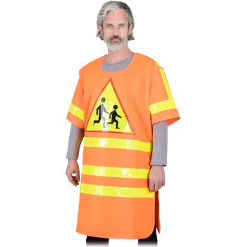 Zdravotnický plášť Lubmar KOS STOP výstražná vesta/plášť s nápisem STOP oranžová UNI