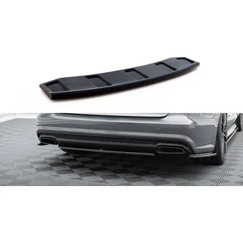 Nárazník Maxton Design středový spoiler zadního nárazníku pro Audi A6 C7 FL, černý lesklý plast ABS