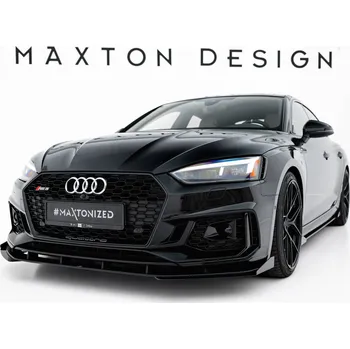 Autodíl Maxton Design "Street Pro" spoiler pod přední nárazník s křidélky pro Audi RS5 F5, plast ABS bez povrchové úpravy, Coupe / Sportback, s černou a červenou linkou