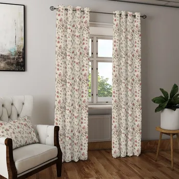 Závěs Dekorační látka nebo závěs, LINO Květinky růžové 150 cm