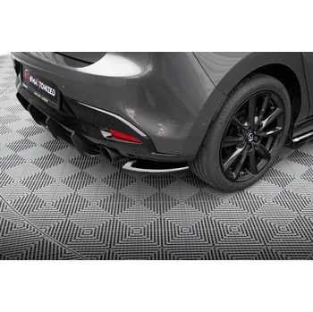 Tuning Maxton Design boční difuzory pod zadní nárazník pro Mazda 3 Mk4, černý lesklý plast ABS