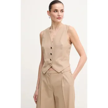 Dámská vesta Vesta s příměsí vlny Marciano by Guess IRINA 5GGN06.7294A béžová 80X, vel. 40