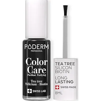 Lak na nehty PODERM - PLÍSŇOVÉ INFEKCE NEHTŮ - Černý lak na nehty s čajovníkem 502 Color Care Black 8ml