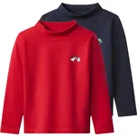 lupilu® Chlapecké termo triko s dlouhými rukávy s BIO bavlnou, 2 kusy (navy modrá / červená, 98/104)