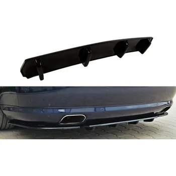 Tuning Maxton Design středový spoiler zadního nárazníku s žebrováním pro Audi A8 D3, černý lesklý plast ABS