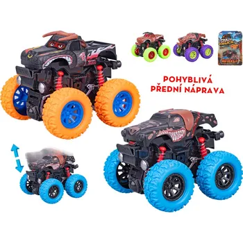 autíčko Mikro trading Crazy Truck - Monster truck na setrvačník - 9 cm - velká kola
