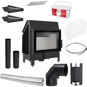 Krbová vložka Krbová vložka ocelová KRATKI ZIBI DECO 11 kW, průměr 180 instalační sada ZIBI/DECO/ZESTAW/MONTAZOWY