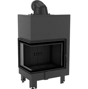 Krbová vložka Krbová vložka z oceli KRATKI MBZ levá 13 kW, průměr 200 ohýbané sklo černá Thermotec MBZ/L/BS/SG/BLACK + Doprava Zdarma