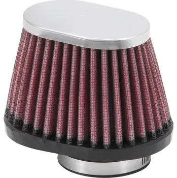 Filtr pro motocykl K&N univerzální oválný rovný filtr se vstupem 44 mm a výškou 70 mm, kovový vrchlík SLEVA 8%