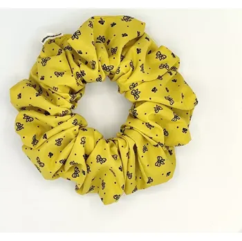 Bavlněná Scrunchie gumička žlutá XXL