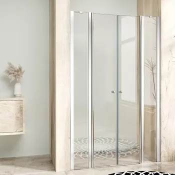 Sprchové dveře BETA LINE II Chrom 110 Čiré Sprchové dveře dvoukřídlé s pevnými stěnami v rovině