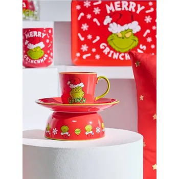 Sinsay - Sada: hrnek, miska a talíř Grinch - vícebarevná - 473ES-MLC - 473ES-MLC-ONE