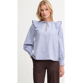 Dámská halenka Bavlněná halenka Pepe Jeans dámská, modrá barva, vzorovaná, PL3051254 05X, vel. XS