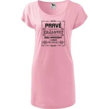DOBRÝ TRIKO Dámské tričko/šaty Pravé královny Velikost: L, Barva: Růžová