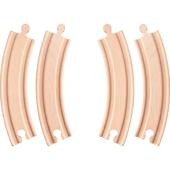 Vláček a vláčkodráha Woody Příslušenství k dráze ´´Kulaté koleje dlouhé´´ - 4 ks