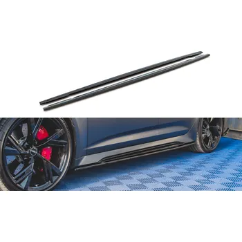 Tuning Maxton Design difuzory pod boční prahy ver.2 pro Audi RS6 C8, černý lesklý plast ABS