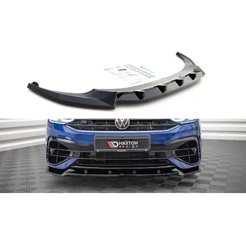 Karosérie Maxton Design spoiler pod přední nárazník ver.2 pro Volkswagen Tiguan R Mk2 Facelift, černý lesklý plast ABS