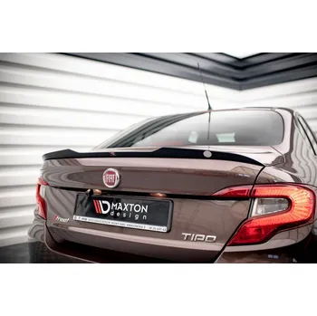 Tuning Maxton Design prodloužení spoileru pro Fiat Tipo S Mk1 Sedan, černý lesklý plast ABS