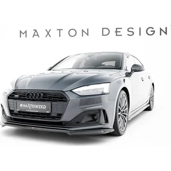 PC tuning Maxton Design spoiler pod přední nárazník v.1 pro Audi A5 F5 Facelift, černý lesklý plast ABS, Coupe/Sportback