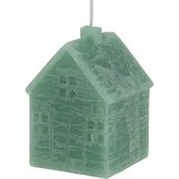 Svíčka Zelená dekorativní svíčka ve tvaru domku House S