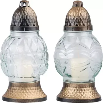 Svíčka Hřbitovní sklo 25cm vklad 80g 24h. v mixu skel č. 3