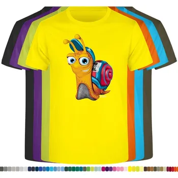 Dívčí tričko detske-levne-bavlnene-tricko-potisk-snek-Turbo Barva: Yellow - žlutá, velikost: 104