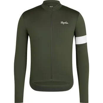 cyklistický dres Rapha Men's Core Thermal Long Sleeve Jersey - deep depths / white alyssum