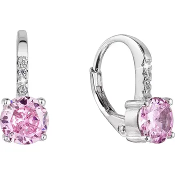 Náušnice Stříbrné náušnice dětské kulaté se zirkony 11478.3 rose