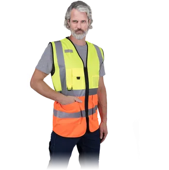 reflexní vesta Reis KOS ZIP YP HI-VIS výstražná vesta žlutá/oranžová M-5XL