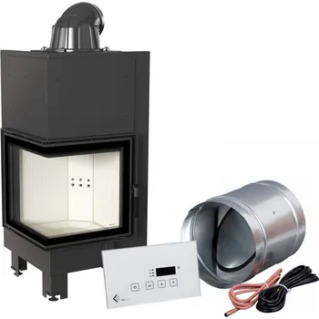 Inteligentní krbová KRATKI MBN levá 8 kW, průměr 200 MSK GLASS MBN/L/BS/Z/MSK/GLASS