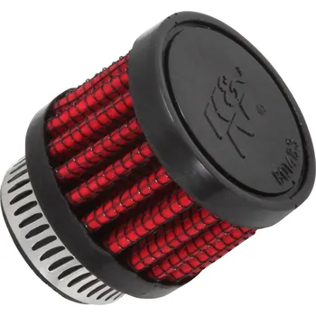 Filtr pro motocykl K&N univerzální odvětrávací filtr s vnějším průměrem 35 mm a výškou 29 mm, průměr vstupu 19 mm, délka vstupní příruby 11 mm, materiál: netkaná syntetická textilie, vrchlík gumový SLEVA 8%