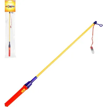 Karnevalový doplněk Hůlka barevná držák na lampion na baterie 60cm plast LED Světlo