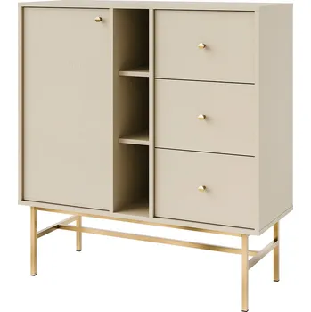 Komoda TOKYO 3 b | komoda 824 | 100,2 cm | béžová/zlatá