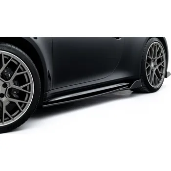 Tuning Maxton Design difuzory pod boční prahy ver.2 pro Porsche 911 992 Carrera /Sport Design, černý lesklý plast ABS
