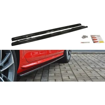 Tuning Maxton Design difuzory pod boční prahy pro Audi A4 B9, černý lesklý plast ABS, S-Line