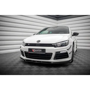 Karosérie Maxton Design spoiler pod přední nárazník ver.3 pro Volkswagen Scirocco R Mk3, černý lesklý plast ABS
